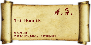 Ari Henrik névjegykártya