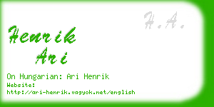 henrik ari business card